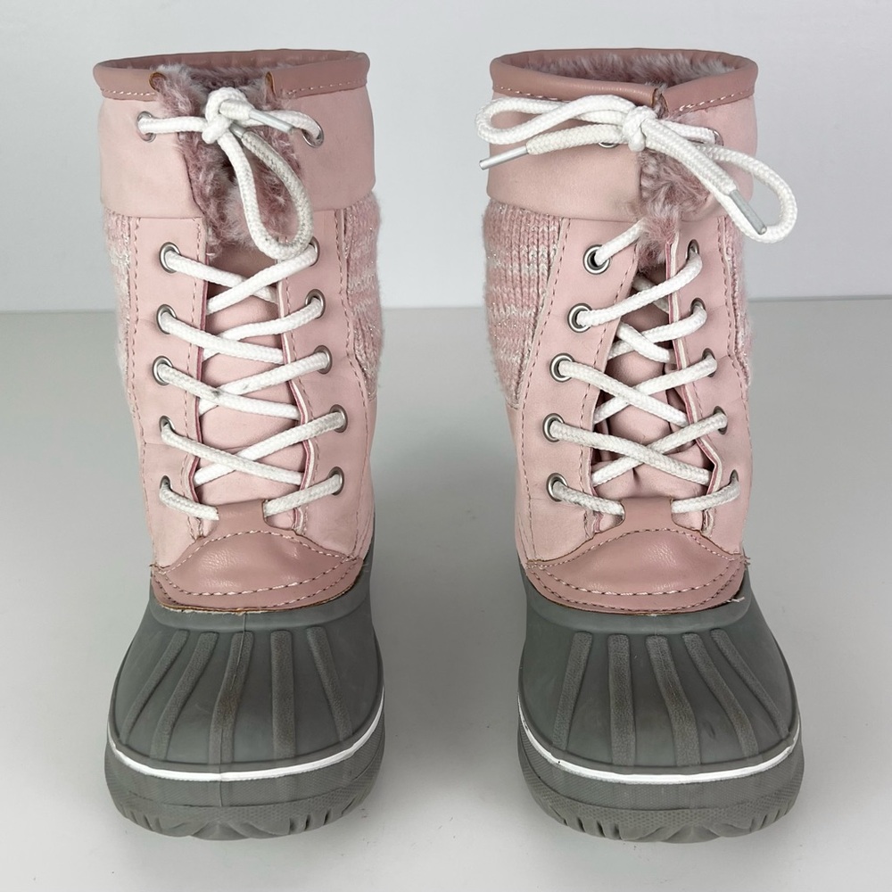 LONDON FOG PINK SPARKLY WARM LINED SNOWBOOTS - Picture 8 of 11